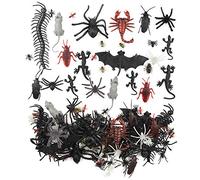 FEPITO 160 PCS Plástico Halloween Arañas Cucarachas Escorpiones Ratas Geckos Ciempiés Moscas Murciélagos Realista Insectos Juguetes Broma Novedad para Halloween Decoraciones