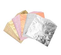 FEPITO 300 Hojas Pan de Oro de Imitación, Hoja de oro rosa, Hoja de plata para DIY Crafting Decoration Arts Project (14x14cm)