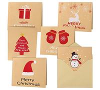FEPITO 30Pcs Tarjetas de Felicitación de Feliz Navidad Tarjetas de Kraft Tarjetas navideñas con Sobres y Pegatinas, 4.72 x 3.95 pulgadas