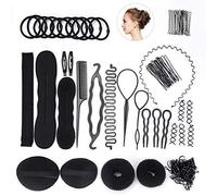 FEPITO Hair Styling Design Accessories Set Kit de herramientas de modelado de cabello Spiral Hair Bun Maker trenza de herramientas para niñas Moda Hair Design DIY