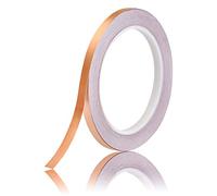 FEPITO lámina de cobre (0.24inch x 66 pies) para Guitarra y blindaje EMI, Slug Repelente, Stained Glass, manualidades, reparaciones eléctricas, de puesta a tierra adhesiva conductora