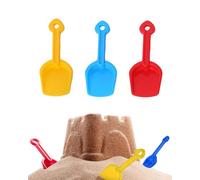 FEQDWOX Palas de Playa y Arena para Niños, Set de 3, Robustas de Plástico Rojo Amarillo Azul, Juguetes Infantiles para Excavación, Playa, Arenero y Jardín