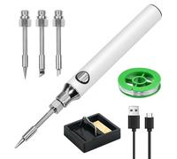 Soldadura Kit De Soldadura De Hierro Eléctrico Kit De Soldadura Portátil Inalámbrico Temperatura Ajustable, Con 3 Puntas De Soldadura, Alambre De Soldadura, Soporte De Hierro De Soldadura Profesional