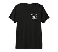 Feral and Fifty Rock Hand Bats 50 Cumpleaños Celebración Camiseta Premium