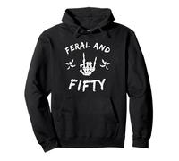 Feral and Fifty Rock Hand Bats 50 Cumpleaños Celebración Sudadera con Capucha