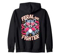Feral and Fighter Breast Cancer Awareness Sudadera con Capucha
