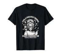 Feral and Unhinged Moms Club Funny Coffee Lover Skeleton Mom Camiseta gráfica económica, Hombre, Negro, S
