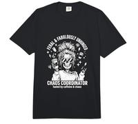 Feral and Unhinged Moms Club Funny Coffee Lover Skeleton Mom Comfort Colors Adult Heavyweight T-Shirt