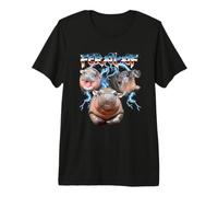 Feral Baby Pygmy Hippo Heavy Metal Camiseta Premium