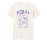 Feral But Cute Cat Lover Funny Chaotic Kitten Owner Camiseta Premium
