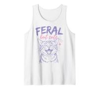 Feral But Cute Cat Lover Funny Chaotic Kitten Owner Camiseta sin Mangas