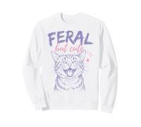 Feral But Cute Cat Lover Funny Chaotic Kitten Owner Sudadera