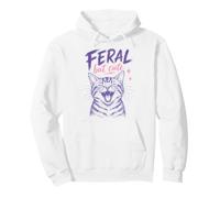 Feral But Cute Cat Lover Funny Chaotic Kitten Owner Sudadera con Capucha