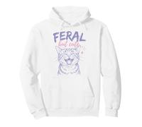 Feral But Cute Cat Lover Funny Chaotic Kitten Owner Sudadera con Capucha