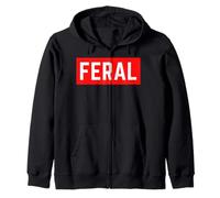 Feral - Camiseta Divertida autodeprecante de Humor de Animales Salvajes Sudadera con Capucha