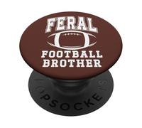 Feral Football Brother Loud Proud Football Bro Greatest Fan PopSockets PopGrip Adhesivo