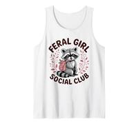 Feral Girl Social Club Lindo Mapache Animal Camiseta sin Mangas