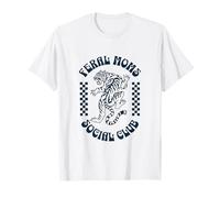 Feral Moms Social Club - Retro Cute Tiger Mayhem para mujer Camiseta