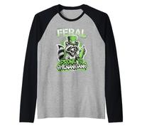 Feral propenso a Las travesuras Día de Patricks Graffiti de Mapache Camiseta Manga Raglan