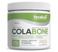 Feralive Laboratories Colabone Huesos 270g Sabor Limonada Rosa - FORTIBONE® Colágeno Bioactivo con Calcio, Magnesio, Zinc y Vitaminas - Suplemento para Huesos, Músculos, Colágeno y Densidad Ósea