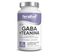 Feralive Laboratories GABA + Teanina 60 Cápsulas - Extracto de Té Verde con EGCG - Suplemento para Relajación, Estrés y Sueño
