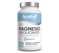 Feralive Laboratories Magnesio Bisglicinato + Vitamina B6 90 Cápsulas - 500 mg por Cápsula - Máxima Biodisponibilidad, Aporta 200 mg de Magnesio Elemental por Día - Relajación, Sueño y Recuperación