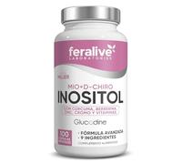 Feralive Laboratories Mio+D-Chiro Inositol 100 Cápsulas - Mioinositol 2000 mg + D-Chiro Inositol con Berberina, Cúrcuma, Zinc, Cromo y Vitaminas - Equilibrio Hormonal Femenino y Metabolismo