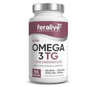 Feralive Laboratories Omega 3TG 90 Perlas - EPA 35% + DHA 25% + Vitamina E - Suplemento para Salud Cardiovascular, Función Cerebral y Circulación Normal