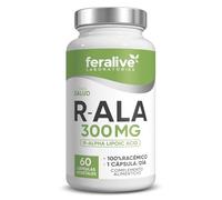 Feralive Laboratories R-ALA 60 Cápsulas - Ácido R-Alfa Lipoico 300 mg - Suplemento para Metabolismo Energético y Apoyo Celular
