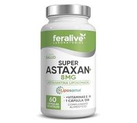 Feralive Laboratories Super Astaxan+ 60 Cápsulas - Astaxantina Liposomada + Vitamina E + Vitamina A - Suplemento para Protección Celular, Piel y Visión