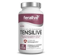 Feralive Laboratories Tensilive 60 Cápsulas - Espino Blanco + Olivo 20% Oleuropeína + Ashwagandha KSM-66® + Ajo Negro, Hibisco y Moringa - Suplemento para Circulación, Estrés, Bienestar Cardiovascular