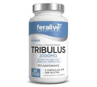 Feralive Laboratories Tribulus 2000mg 60 Cápsulas - Tribulus Terrestris 90% Saponinas Ultra Concentrado - Suplemento para Mantenimiento de Masa Muscular, Fuerza y Vitalidad Masculina Normal