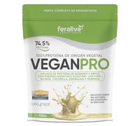 Feralive Laboratories Vegan Pro 750g - Proteína 100% Vegetal de Guisante y Arroz con DigeZyme®, Oxxynea®, Quinoa, Chlorella, Espirulina y Moringa - 25 Servicios (Vainilla-Caramelo)