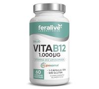 Feralive Laboratories Vita B12 1.000 µg 60 Cápsulas - Vitamina B12 Liposomada (Cianocobalamina) - Suplemento para Energía, Sistema Nervioso y Reducción del Cansancio y la Fatiga