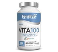 Feralive Laboratories Vita100 Hombre 60 Tabletas - Vitaminas, Minerales y Extractos Vegetales para Hombres - Suplemento para Energía, Vitalidad, Huesos, Músculos y Bienestar Diario