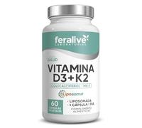 Feralive Laboratories Vitamina D3 + K2 Liposomada 60 Cápsulas - Suplemento para Huesos, Sistema Inmunitario, Músculos y Salud Cardiovascular