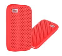 Ferbao Funda de Silicona Compatible con Disco Duro porttil WD My Passport SSD 500G/1T/2T/4T Accesorios Funda Protectora de Silicona Suave (Rojo)