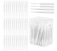 FERCAISH 400 palillos de dientes interdentales desechables empaquetados individualmente de doble cabeza, cepillo de plástico para dientes de cuidado bucal, herramienta de limpieza de dientes (blanco)