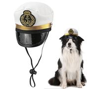 FERCAISH Gorro de capitán ajustable para mascotas, gorro de marinero, gorro de capitán para perros, gatos de Halloween, sombreros de yate, para perros pequeños, gatos, conejitos