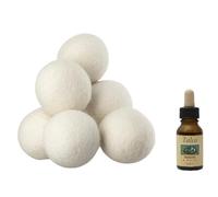 Fercasashop Juego de 3 bolas de lana natural para secadora, 100% Nueva Zelanda, duraderas, absorben la humedad, reducen las arrugas - Ideal para la colada suave y eficiente energéticamente