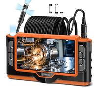 Ferdiiz 7" IPS Cámara Endoscópica Doble Lente con Linterna, Endoscopio Camara de Inspeccion HD 1920P IP68 Impermeable, 8+2 Leds Ajustables para Inspección Automotriz/Fontanería/Mecánica (16,4FT/5M)