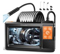 Ferdiiz Camara Endoscopica 5M, Camara Inspeccion Tuberias con Pantalla IPS HD 1080P de 4.3", 8+1 Luces LED Resistencia IP67,2600mAh, Cable Semirrígido de 5M, para Inspección Autos, Mecánica, Tuberías