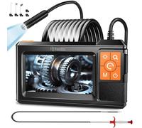 Ferdiiz Camara Endoscopica con Luz, HD 1080P con Pantalla IPS de 4,3 Pulgadas, Camara Inspeccion Tuberias con Cable Semirrígido de 5 m, Espiral de Limpieza de Desagües, Espiral de Desatascado