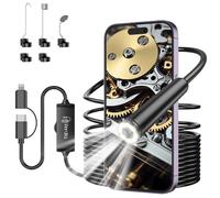 Ferdiiz Endoscopio 1920P HD IP67 Lente con 8 Luces LED Ajustables, Camara Endoscopica Sin WiFi para Android y iOS, Cámara de Inspección Cable Semi-Rígido (16,5 FT/5M)