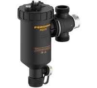 FERDOM FD370 MAXIM 1" (DN25) Filtro magnético/hidrociclón para sistemas de calefacción. Imán 11000G Separador De Partículas No Magnéticas -Inox 1000µm. Máx. 50 kW. 3 conexiones/rotación de 360°