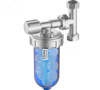 Ferdom FD404 Dispensador Proporcional De Polifosfatos: Antiescala Y Anticorrosión. Válvula Y By-Pass. Cabeza De Latón, Recipiente San, Conexiones Ajustable DN15 (1/2). 2 x Recarga Para 40m3 De Agua.