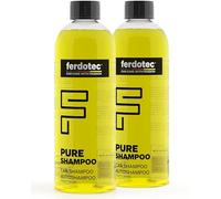 FERDOTEC Pure Auto Set de champú (2 x 750 ml) - Champú concentrado para coche, moto, camión y autocaravana - Suave para encerar, sellar y pintura mate, espuma rica, pH neutro