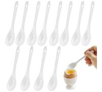 Ferenando 12 cucharas de porcelana blanca de 12 cm, cucharas de cerámica pequeñas, cucharas de porcelana, cucharas de postre, cucharas de mermelada, cucharas de cerámica para huevos, té, café, miel