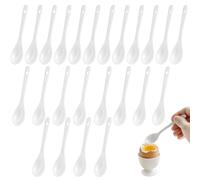 Ferenando 24 cucharas de porcelana blanca de 12 cm, cucharas de cerámica pequeñas, cucharas de porcelana, cucharas de postre, cucharas de mermelada, cucharas de cerámica para huevos, té, café, miel