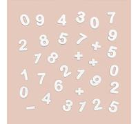 FERFLEX - Juego magnético educativo para niños - Números magnéticos blancos - Aprende a contar - Para todas las superficies magnéticas - Juego para niños de 3 años - 100 imanes - 4 cmx0,8 mm de grosor